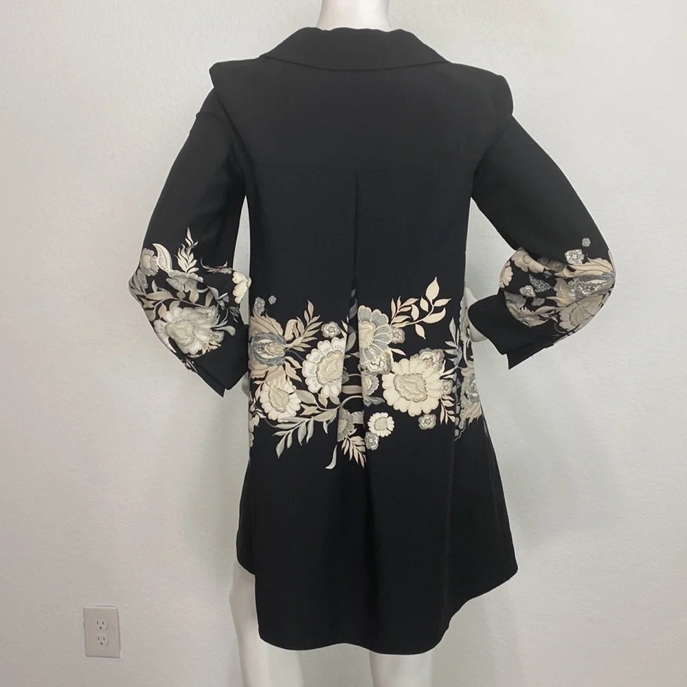 Zara Black Floral Mini Dress - Picture 3 of 9